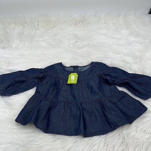 NEW Crazy 8 Chambray Top Girl's Size 3T Ruffle Blue - Picture 1 of 8